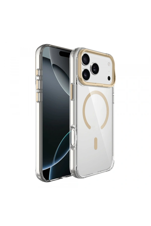Apple iPhone 17 Pro Max Kılıf M-safe Şarj Özellikli Airbagli Kamera Standlı Zore Azor Kapak