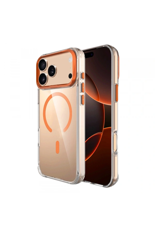 Apple iPhone 17 Pro Max Kılıf M-safe Şarj Özellikli Airbagli Kamera Standlı Zore Azor Kapak
