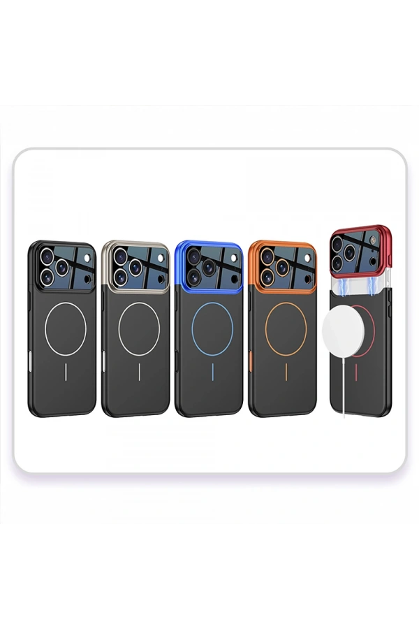 Apple iPhone 17 Pro Max Kılıf M-safe Şarj Özellikli Çift Parçalı Zore Napoli Kapak