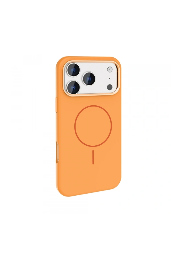 Apple iPhone 17 Pro Max Kılıf M-Safe Şarj Özellikli Metal Kamera Çerçeveli Zore Edi Silikon Kapak