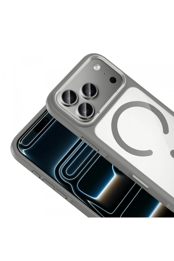 Apple iPhone 17 Pro Max Kılıf M-Safe Şarj Özellikli Metal Kamera Çerçeveli Zore Tiko Kapak