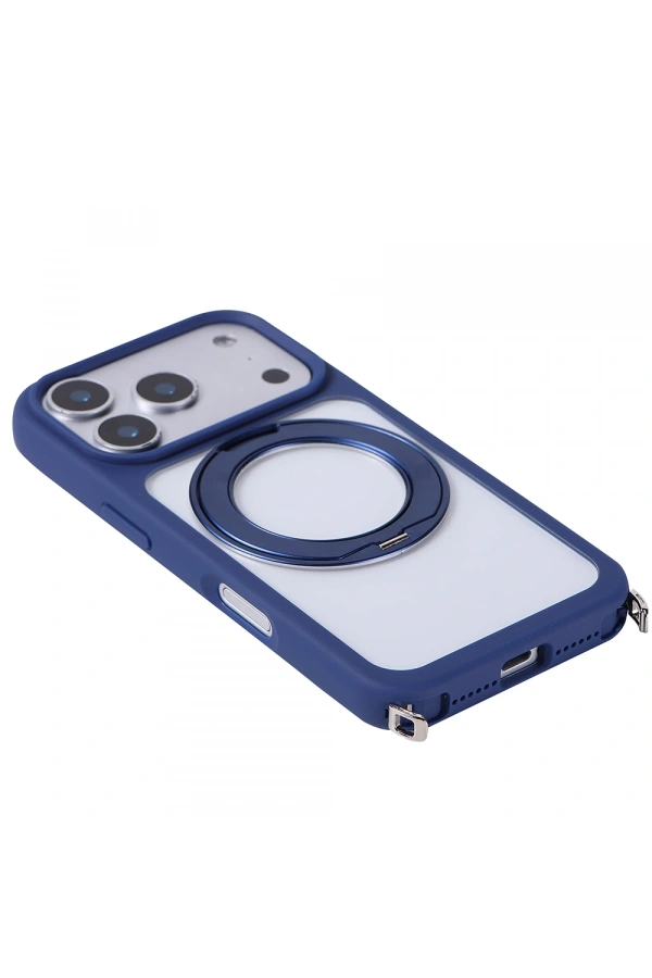 Apple iPhone 17 Pro Max Kılıf M-Safe Şarj Özellikli Standlı Zore Piza Silikon Kapak