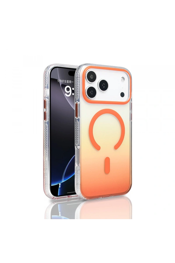 Apple iPhone 17 Pro Max Kılıf M-safe Şarj Özellikli Transparan Renk Geçişli Zore Toros Kapak