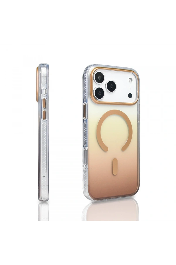 Apple iPhone 17 Pro Max Kılıf M-safe Şarj Özellikli Transparan Renk Geçişli Zore Toros Kapak