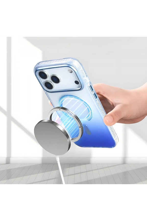 Apple iPhone 17 Pro Max Kılıf M-safe Şarj Özellikli Transparan Renk Geçişli Zore Toros Kapak