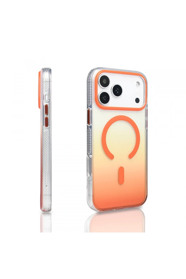 Apple iPhone 17 Pro Max Kılıf M-safe Şarj Özellikli Transparan Renk Geçişli Zore Toros Kapak