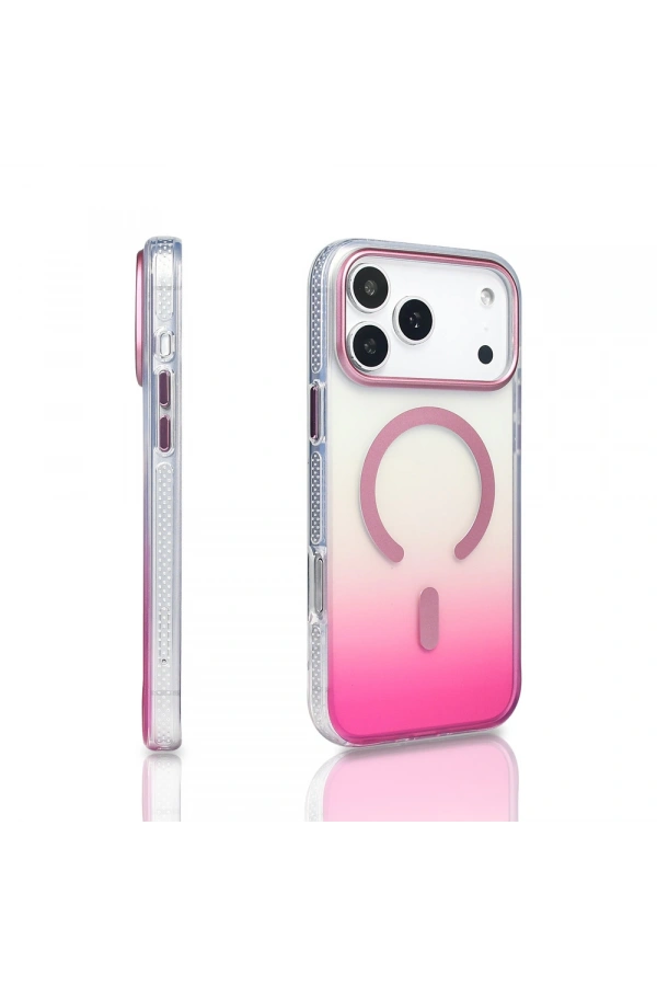 Apple iPhone 17 Pro Max Kılıf M-safe Şarj Özellikli Transparan Renk Geçişli Zore Toros Kapak