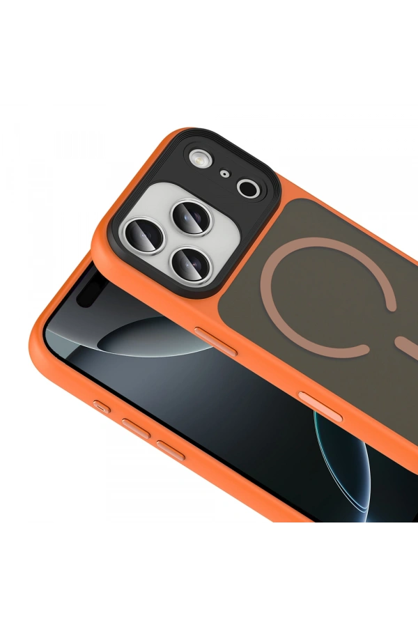 Apple iPhone 17 Pro Max Kılıf Mat Arka Yüzey Wireless Şarj Özellikli Zore Flet M-safe Kapak