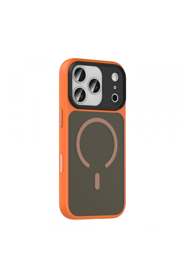 Apple iPhone 17 Pro Max Kılıf Mat Arka Yüzey Wireless Şarj Özellikli Zore Flet M-safe Kapak