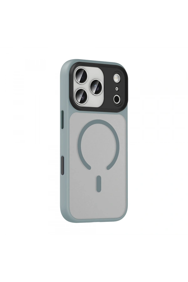 Apple iPhone 17 Pro Max Kılıf Mat Arka Yüzey Wireless Şarj Özellikli Zore Flet M-safe Kapak
