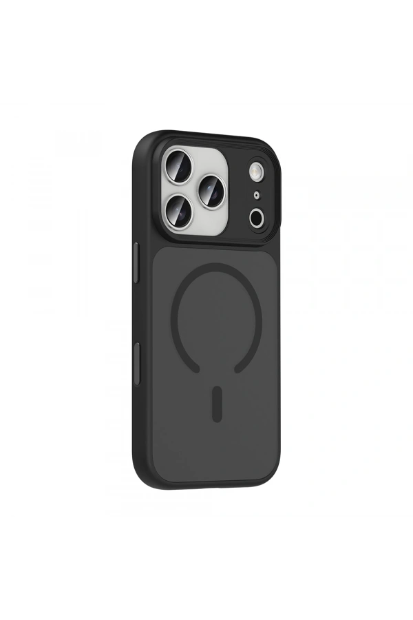 Apple iPhone 17 Pro Max Kılıf Mat Arka Yüzey Wireless Şarj Özellikli Zore Flet M-safe Kapak