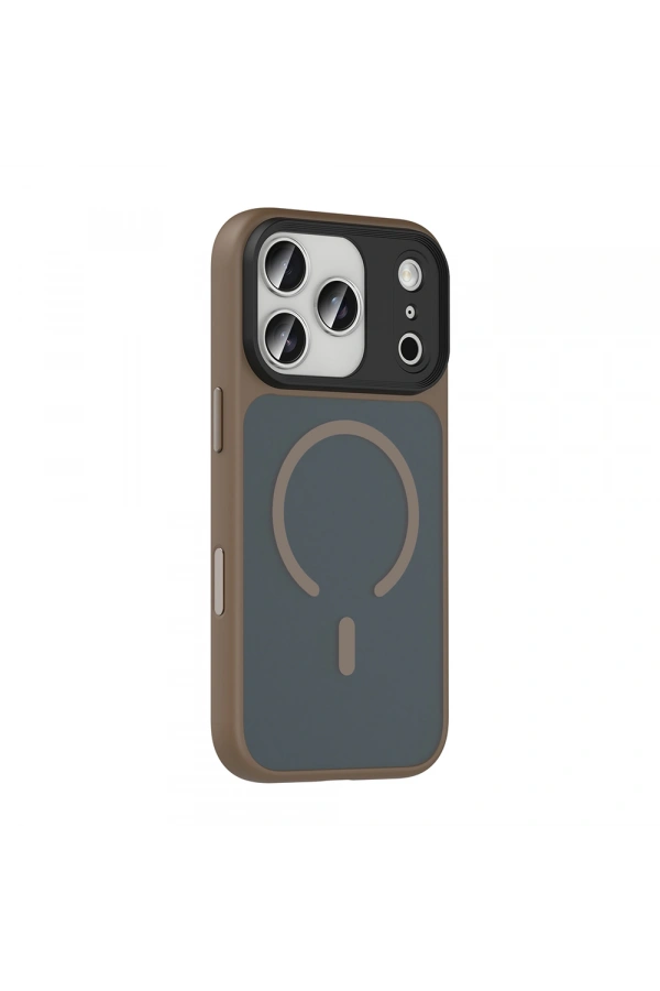 Apple iPhone 17 Pro Max Kılıf Mat Arka Yüzey Wireless Şarj Özellikli Zore Flet M-safe Kapak
