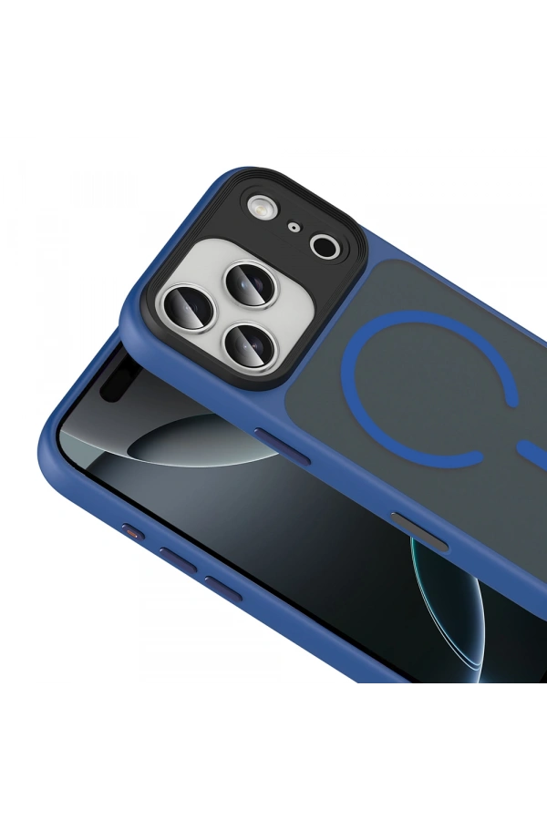 Apple iPhone 17 Pro Max Kılıf Mat Arka Yüzey Wireless Şarj Özellikli Zore Flet M-safe Kapak