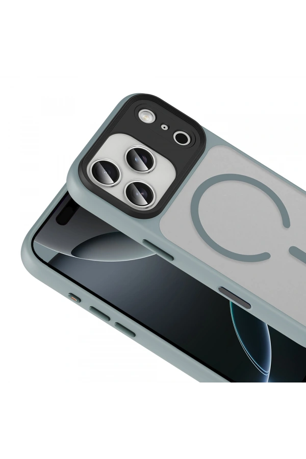 Apple iPhone 17 Pro Max Kılıf Mat Arka Yüzey Wireless Şarj Özellikli Zore Flet M-safe Kapak