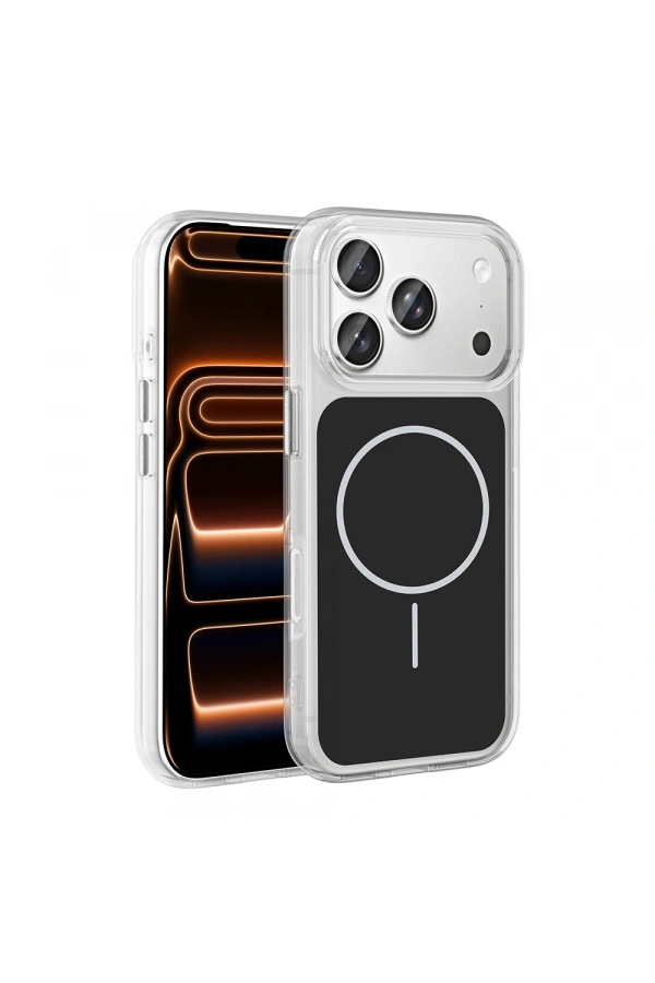 Apple iPhone 17 Pro Max Kılıf Metal Buton Tasarımlı Zore İkonik Sert Silikon Kapak
