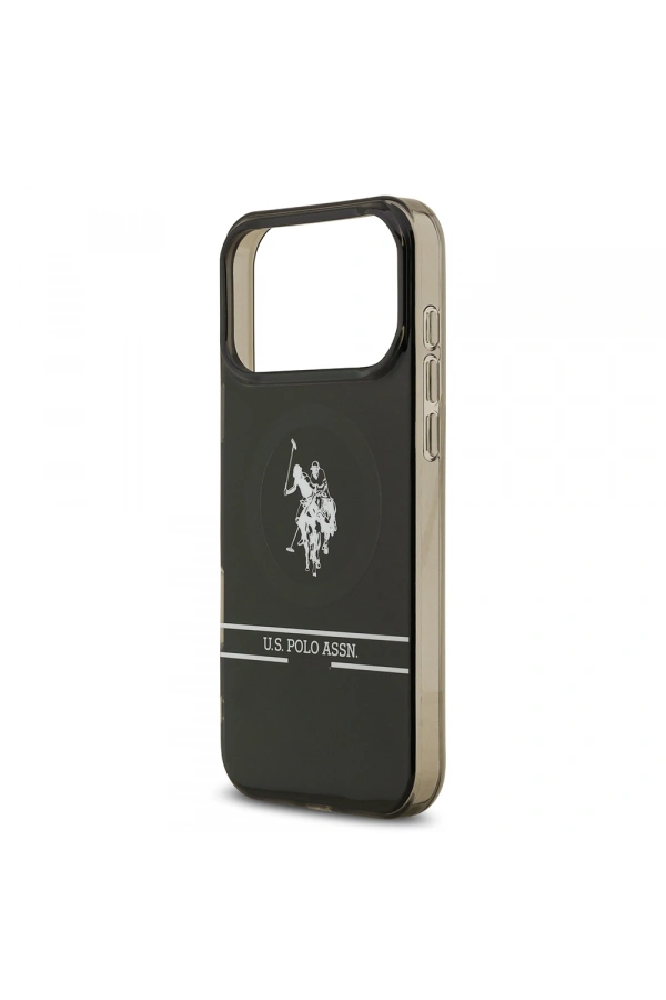 Apple iPhone 17 Pro Max Kılıf U.S. Polo Assn. Orjinal Lisanslı M-safe Şarj Özellikli IML Double Horse Stripe Logolu Kapak