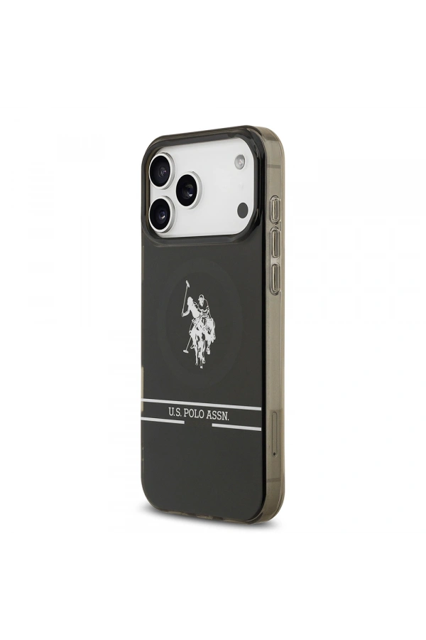 Apple iPhone 17 Pro Max Kılıf U.S. Polo Assn. Orjinal Lisanslı M-safe Şarj Özellikli IML Double Horse Stripe Logolu Kapak