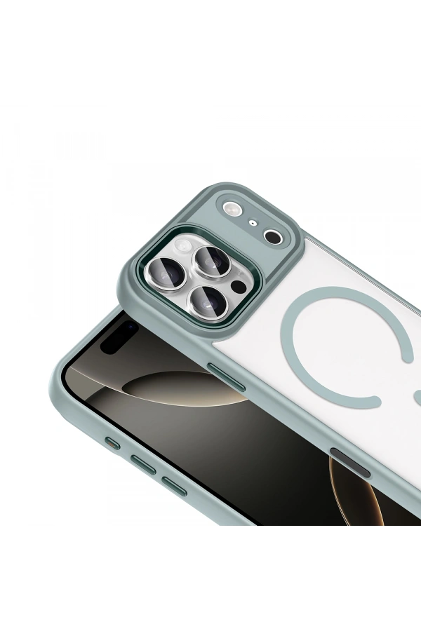 Apple iPhone 17 Pro Max Kılıf Wireless Şarj Özellikli Zore Krom M-safe Silikon Kapak