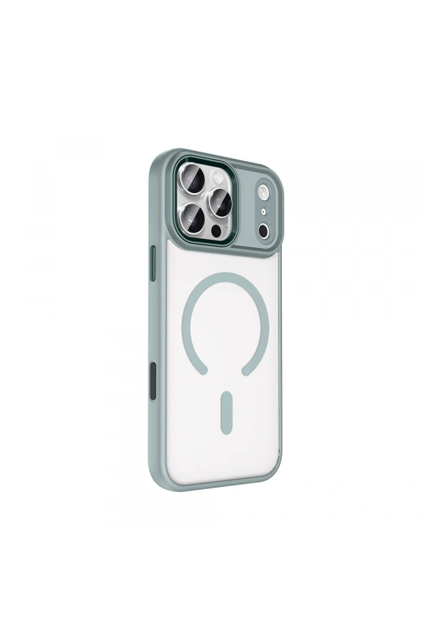 Apple iPhone 17 Pro Max Kılıf Wireless Şarj Özellikli Zore Krom M-safe Silikon Kapak