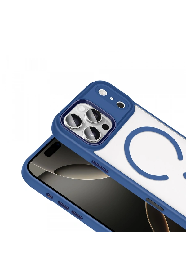 Apple iPhone 17 Pro Max Kılıf Wireless Şarj Özellikli Zore Krom M-safe Silikon Kapak