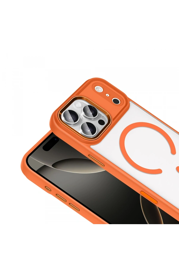 Apple iPhone 17 Pro Max Kılıf Wireless Şarj Özellikli Zore Krom M-safe Silikon Kapak