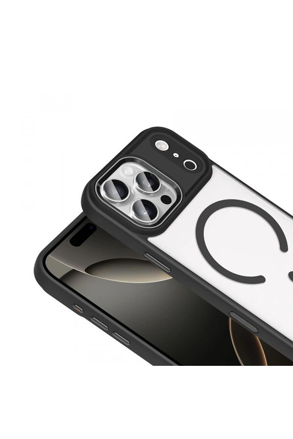 Apple iPhone 17 Pro Max Kılıf Wireless Şarj Özellikli Zore Krom M-safe Silikon Kapak