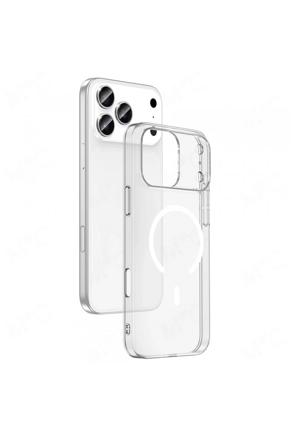 Apple iPhone 17 Pro Max Kılıf Zore M-safe Şarj Özellikli Şeffaf Kamera Çerçeveli Porto Kapak