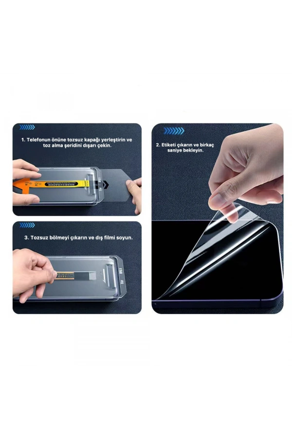 Apple iPhone 17 Pro Max Zore 3D Oliv HD Temperli Cam Ekran Koruyucu + Kolay Uygulama Aparatı