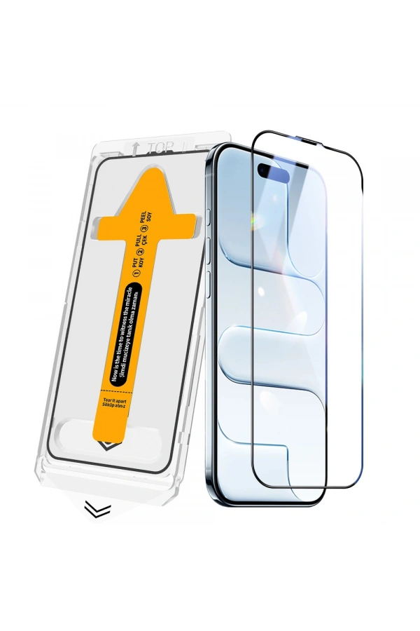 Apple iPhone 17 Pro Zore 2.5D Oliv HD Temperli Cam Ekran Koruyucu + Kolay Uygulama Aparatı