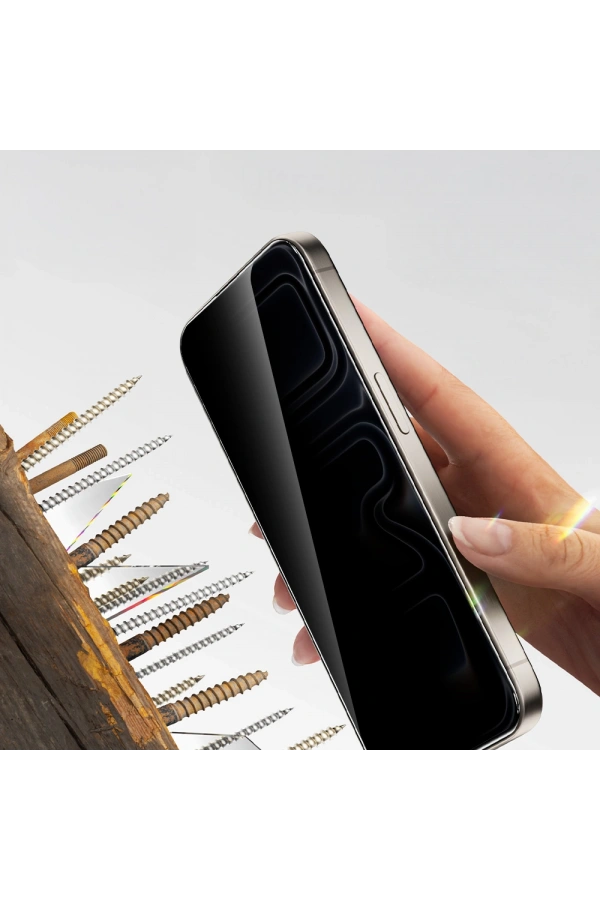 Apple iPhone 17 Pro Zore 2.5D Oliv Privacy Temperli Cam Ekran Koruyucu + Kolay Uygulama Aparatı