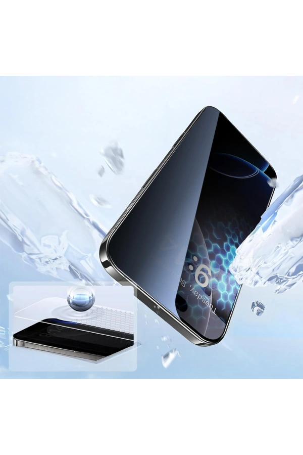Apple iPhone 17 Zore 2.5D Oliv Privacy Temperli Cam Ekran Koruyucu + Kolay Uygulama Aparatı