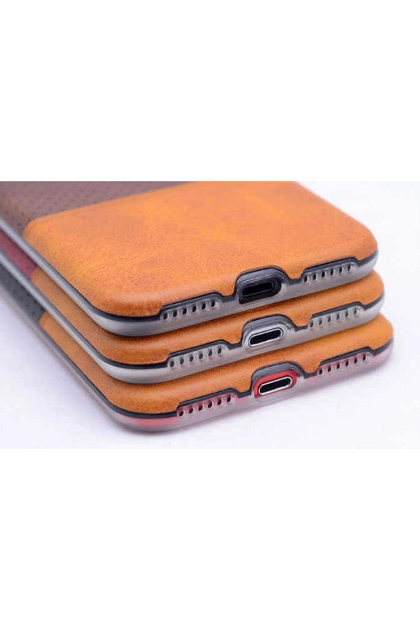 Apple iPhone 6 Plus Kılıf Zore Derili Deku Silikon