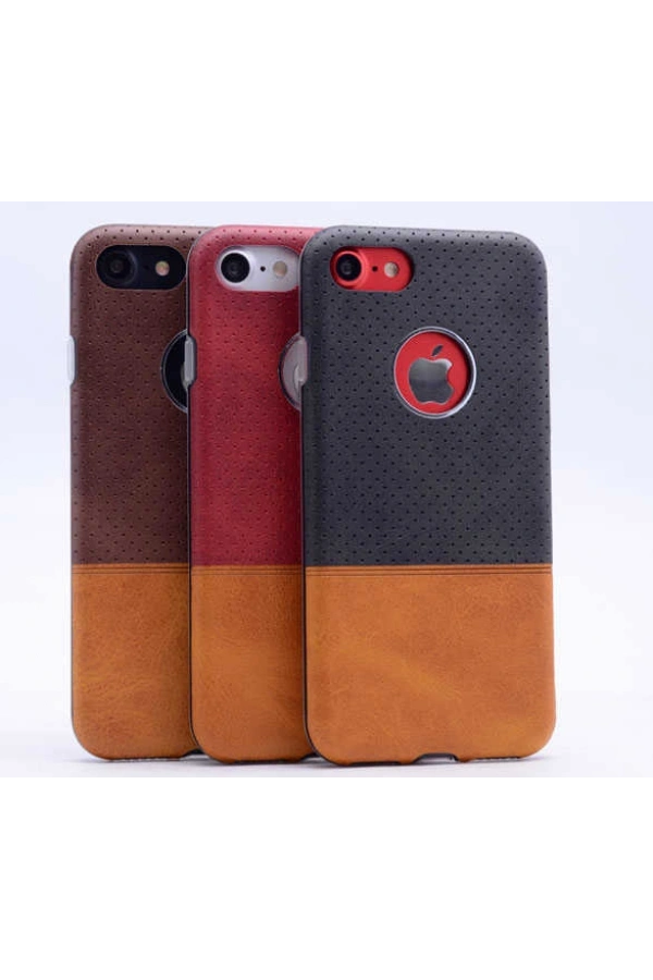 Apple iPhone 6 Plus Kılıf Zore Derili Deku Silikon