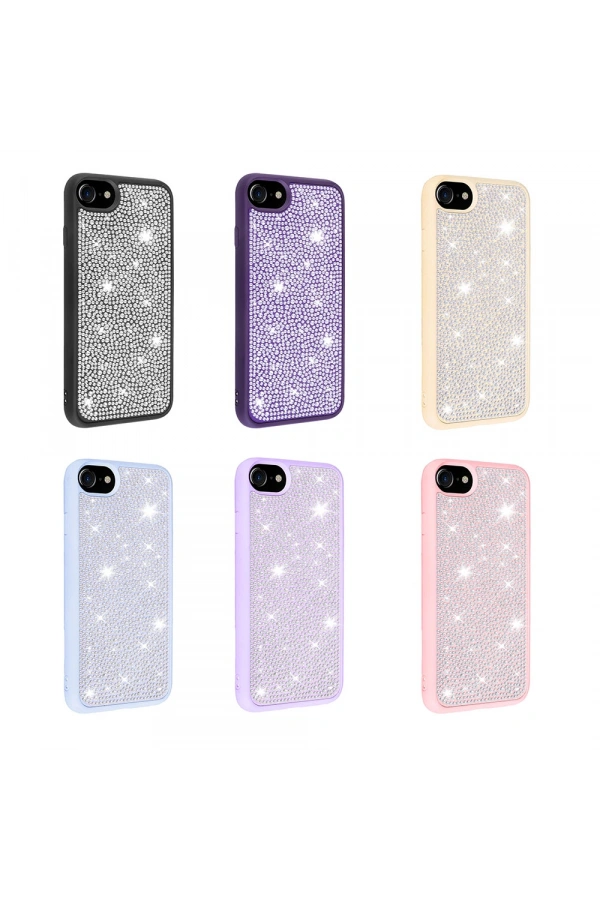 Apple iPhone 7 Kılıf Parlak Taşlı Tasarım Zore Ston Kapak