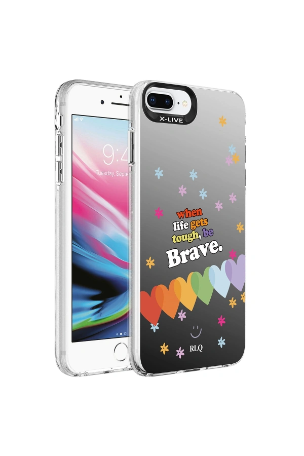 Apple iPhone 7 Plus Kılıf Desenli Zore Silver Sert Kapak