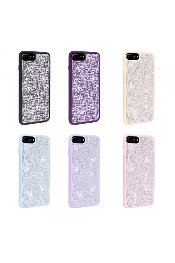 Apple iPhone 7 Plus Kılıf Parlak Taşlı Tasarım Zore Ston Kapak
