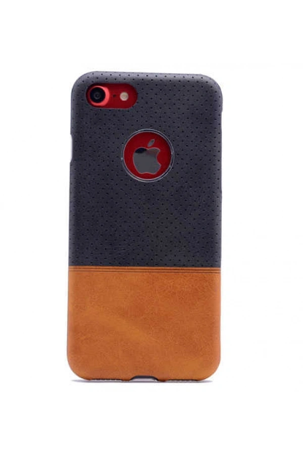 Apple iPhone 7 Plus Kılıf Zore Derili Deku Silikon