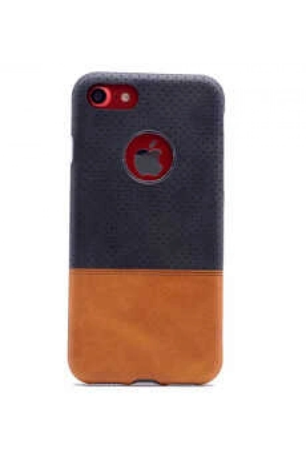 Apple iPhone 7 Plus Kılıf Zore Derili Deku Silikon