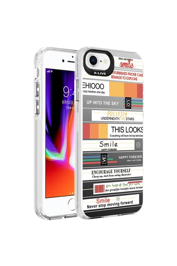 Apple iPhone 8 Kılıf Desenli Zore Silver Sert Kapak