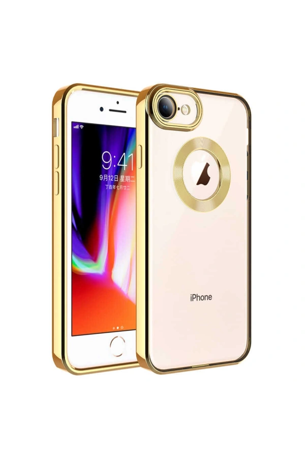 Apple iPhone 8 Kılıf Kamera Korumalı Logo Gösteren Zore Omega Kapak