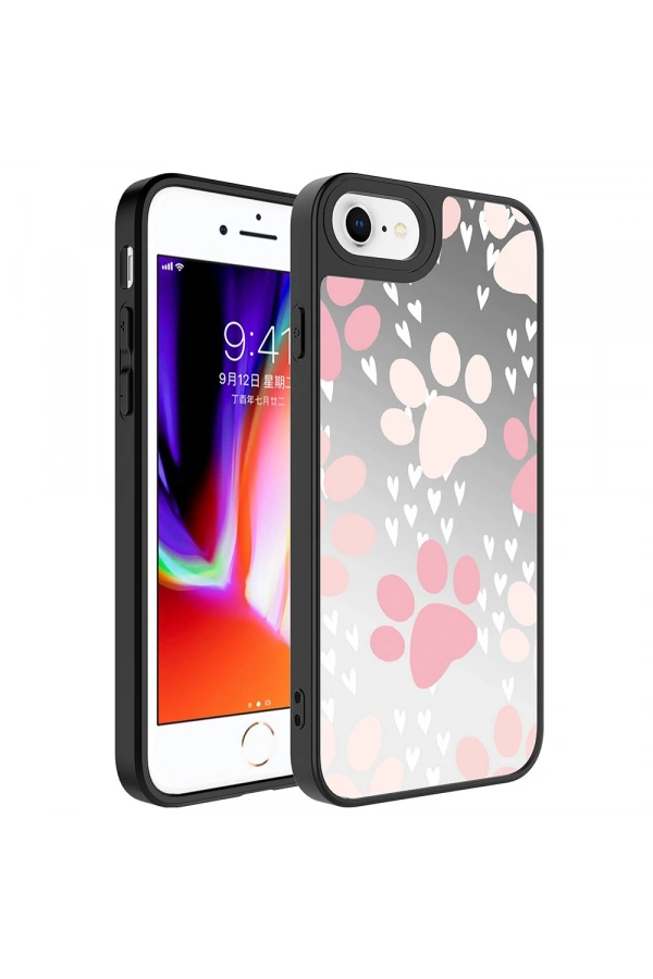Apple iPhone 8 Plus Kılıf Aynalı Desenli Kamera Korumalı Parlak Zore Mirror Kapak
