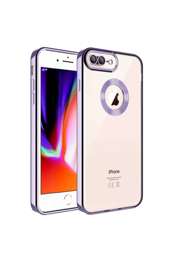 Apple iPhone 8 Plus Kılıf Kamera Korumalı Logo Gösteren Zore Omega Kapak