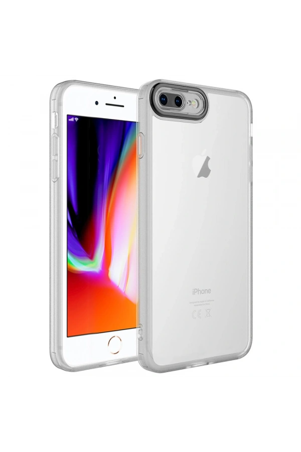 Apple iPhone 8 Plus Kılıf Kamera Korumalı Transparan Zore Post Kapak