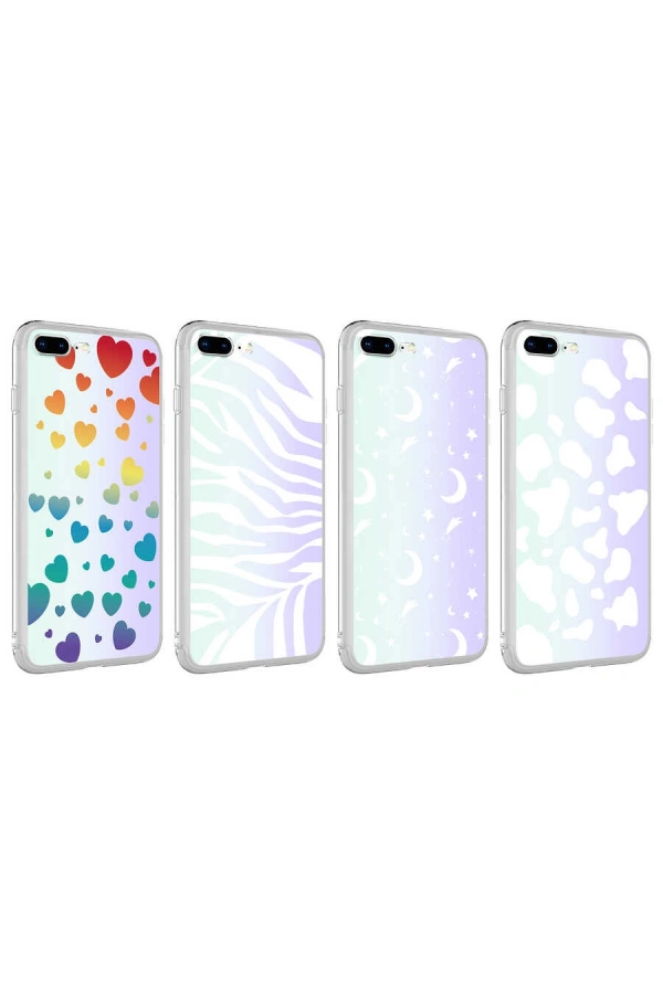 Apple iPhone 8 Plus Kılıf Zore M-Blue Desenli Kapak