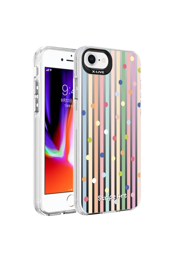 Apple iPhone SE 2020 Kılıf Desenli Zore Silver Sert Kapak