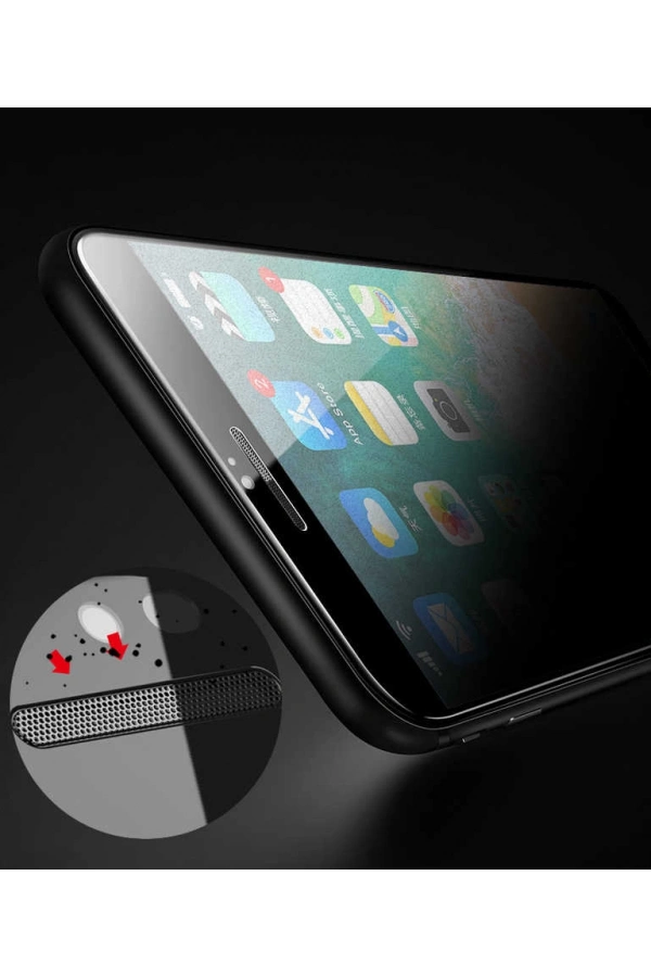 Apple iPhone SE 2022 Zore Anti-Dust Mat Privacy Temperli Ekran Koruyucu