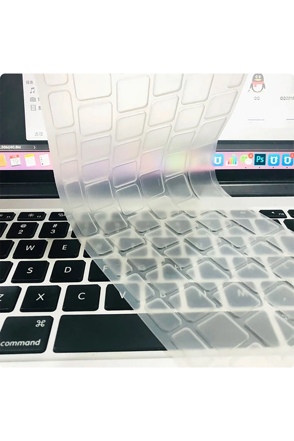Apple Macbook 13 2017 A1466 Zore Klavye Koruyucu Transparan Buzlu Silikon Ped