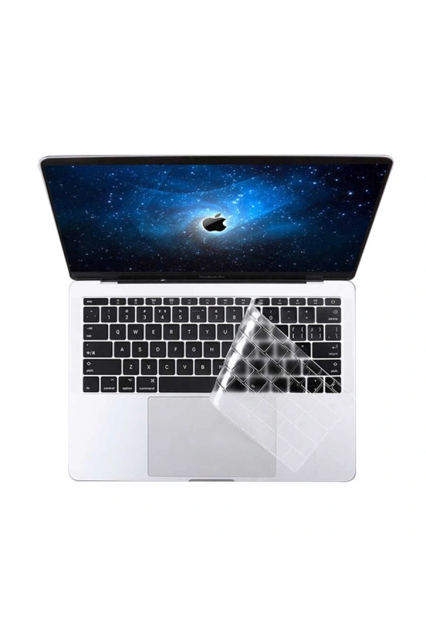 Apple Macbook 13 Pro Touch Bar A1706 Zore Klavye Koruyucu Şeffaf Silikon Ped