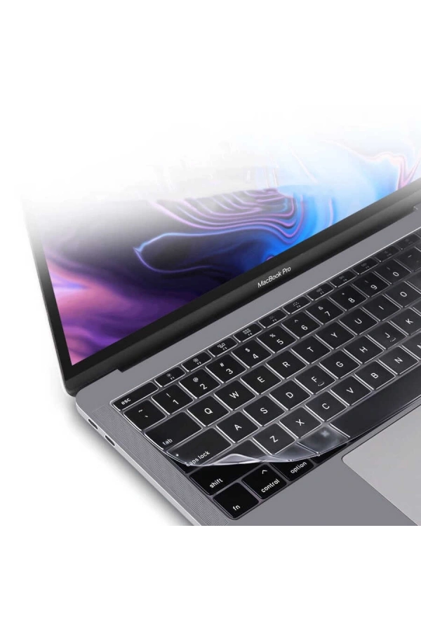 Apple Macbook 13 Pro Touch Bar A1706 Zore Klavye Koruyucu Şeffaf Silikon Ped