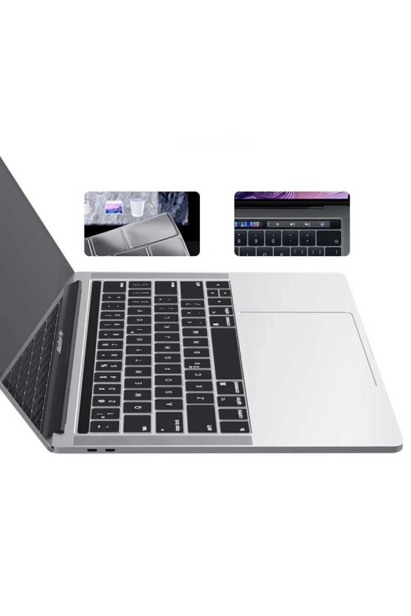 Apple Macbook 15 Pro 2017 A1707 Zore Klavye Koruyucu Şeffaf Silikon Ped